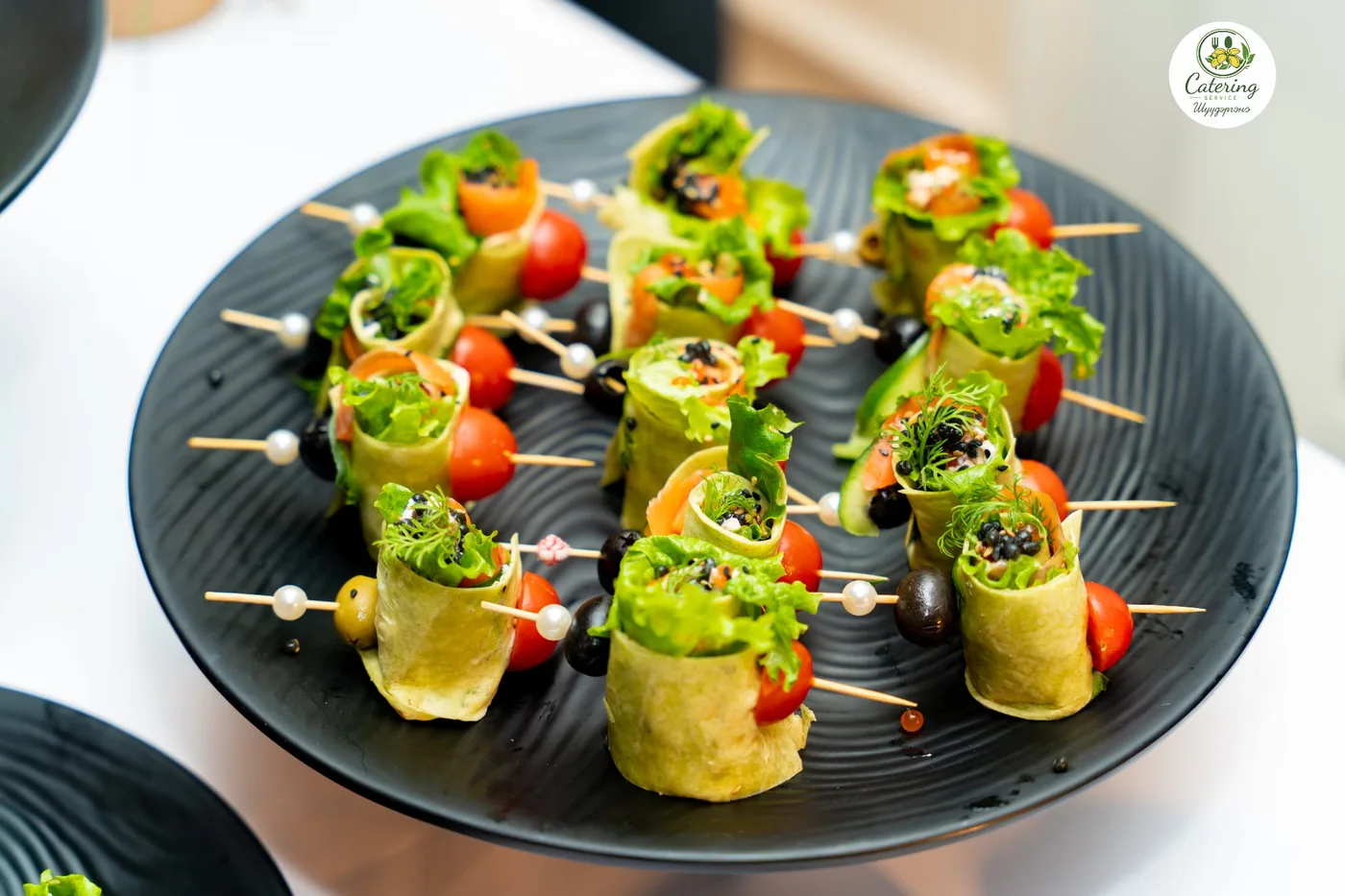 Veggie roll skewers