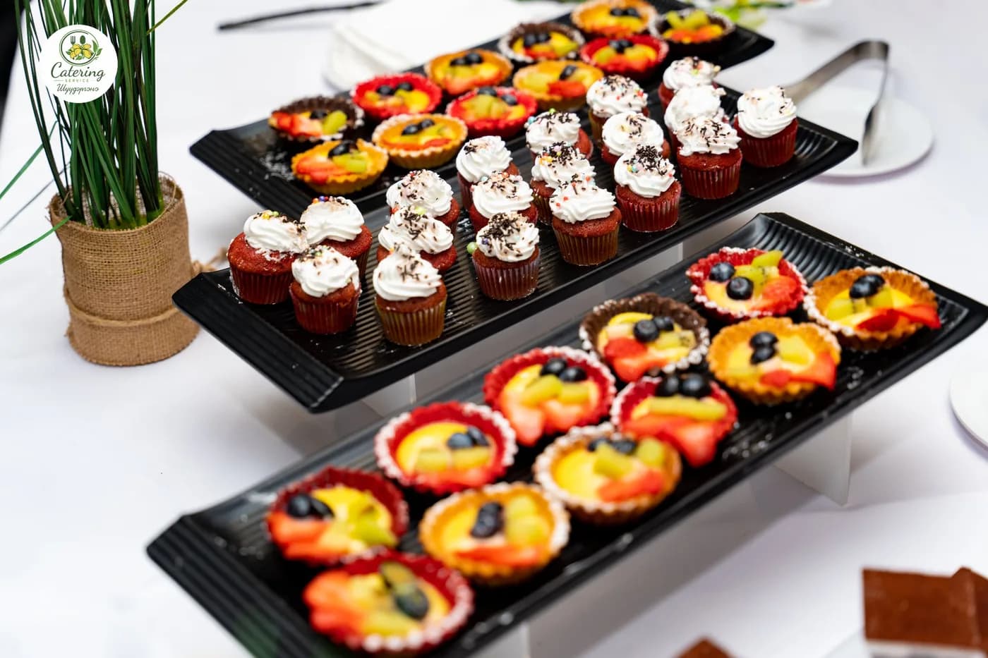 Cupcakes and fruit tarts
